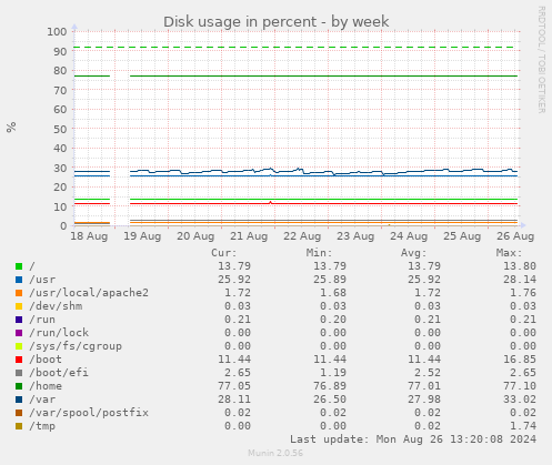 Disk usage in percent