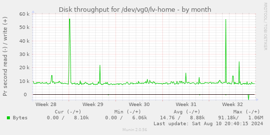 Disk throughput for /dev/vg0/lv-home