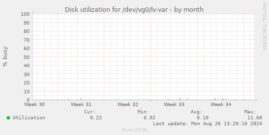 Disk utilization for /dev/vg0/lv-var