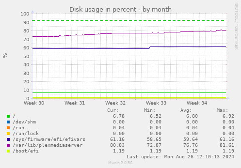 Disk usage in percent