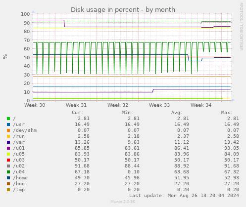 Disk usage in percent