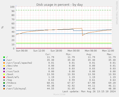 Disk usage in percent