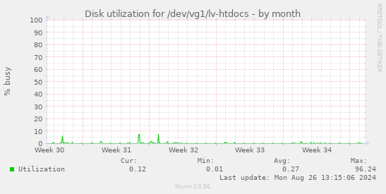 Disk utilization for /dev/vg1/lv-htdocs