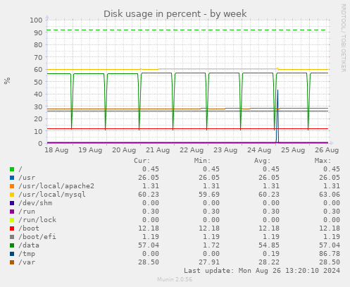 Disk usage in percent