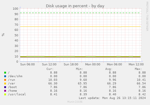 Disk usage in percent