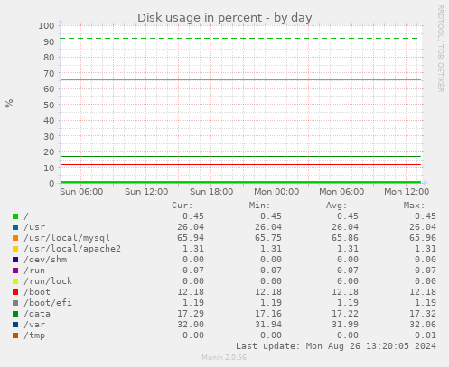 Disk usage in percent