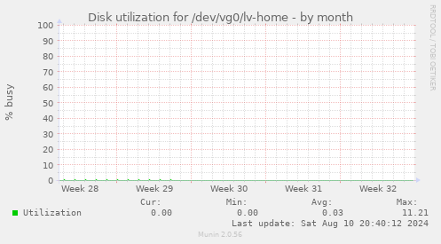 Disk utilization for /dev/vg0/lv-home