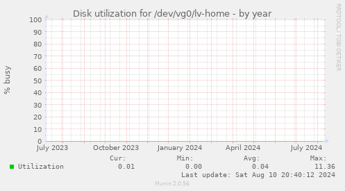 Disk utilization for /dev/vg0/lv-home