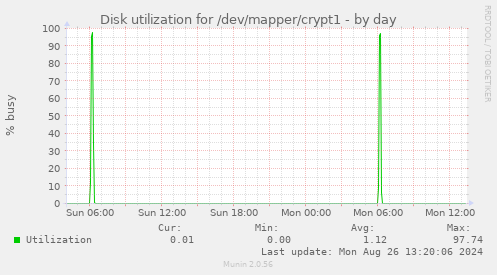 Disk utilization for /dev/mapper/crypt1