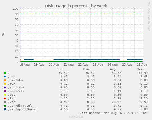 Disk usage in percent