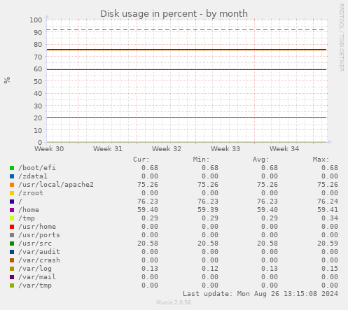 Disk usage in percent