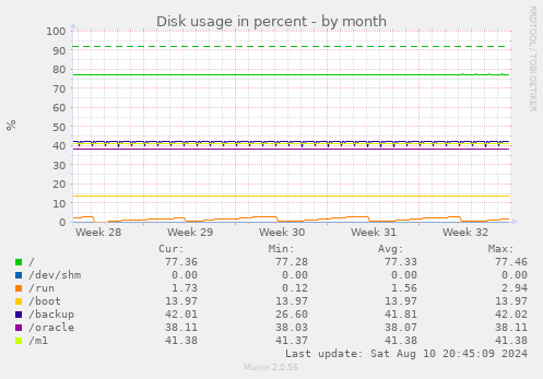 Disk usage in percent