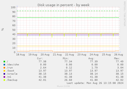 Disk usage in percent