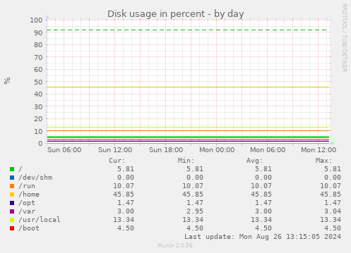 Disk usage in percent