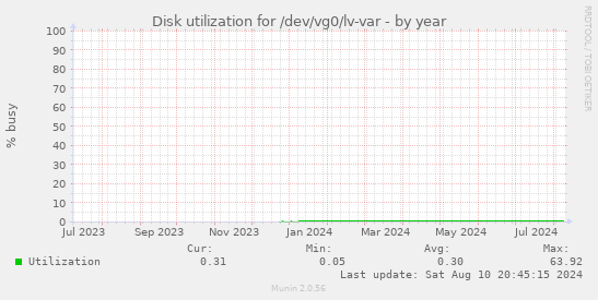 Disk utilization for /dev/vg0/lv-var